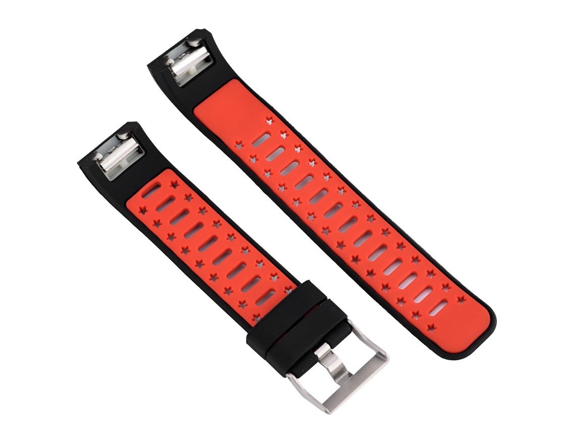 Pulseira Inteligente de Ritmo Cardíaco de Silicone com Múltiplos Buracos, Bicolor, Estrela de Cinco Pontas e Bússola, Pulseira Esportiva EOOCOO
