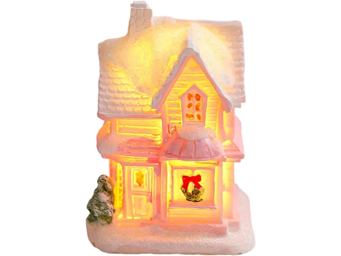 Casinha De Festa Infantil Iluminada Com Led - Decoração Para Ambientes Internos E Externos - Material: Resina