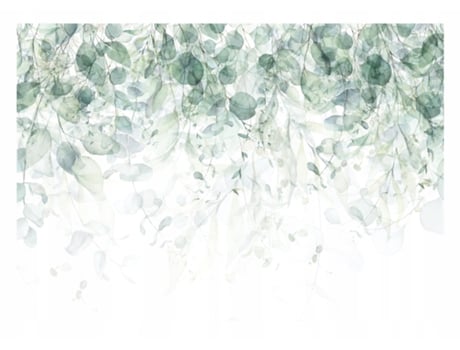 Papel de Parede WALLARENA Folhas Verdes para Quartos (Multicolor - 416x254 cm)