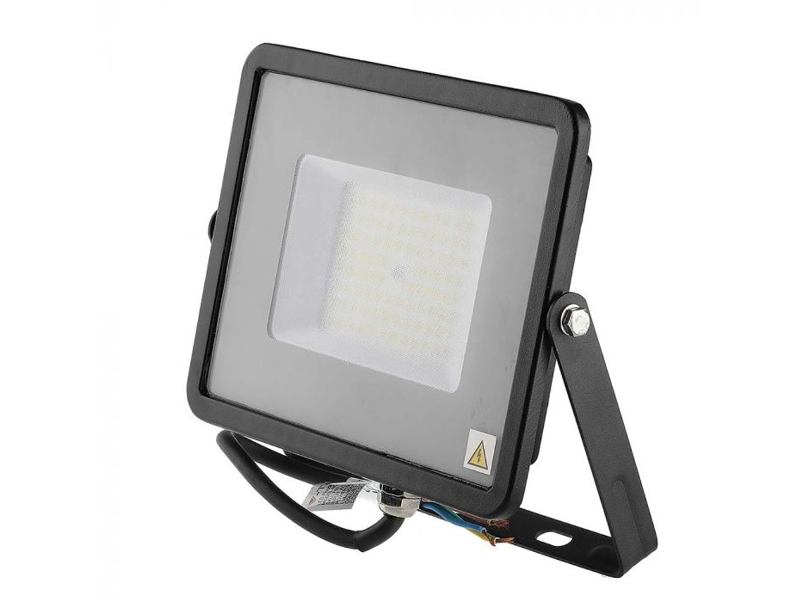 Projetor Smd Led Chip Samsung 50w 6500k Corpo Preto/vidro Cinza V Tac