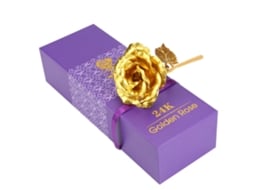 Rosa de Ouro 24k Artificial Feita À Mão