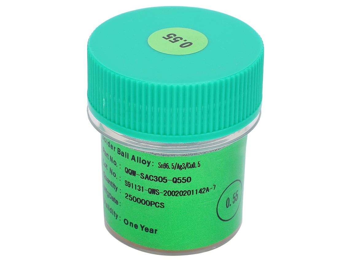 Bolas De Solda Sem Chumbo Bga 0.55mm Para Conserto E Reballing De Pcb 25w