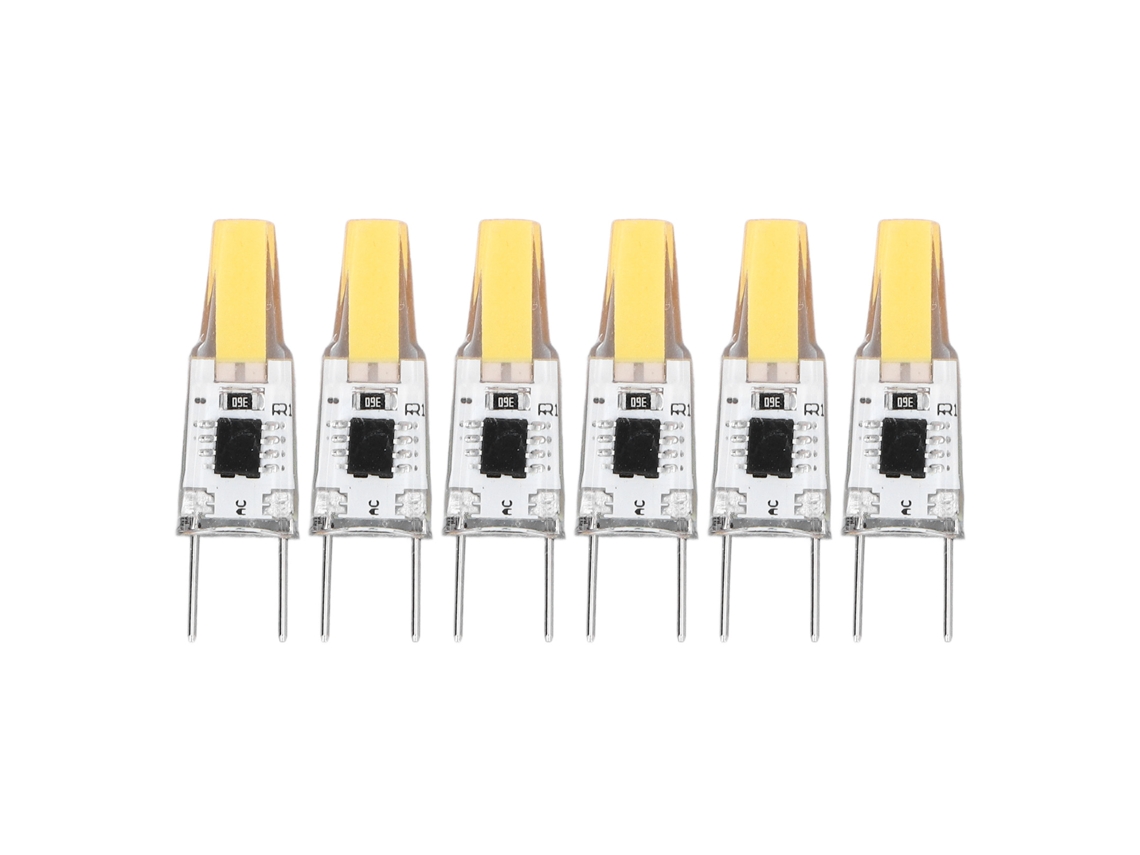 2026 6 Peças de Lâmpada Led G8 3w Cob Regulável Luz Quente 360 Graus Economia de Energia 100 130v 50000 Horas