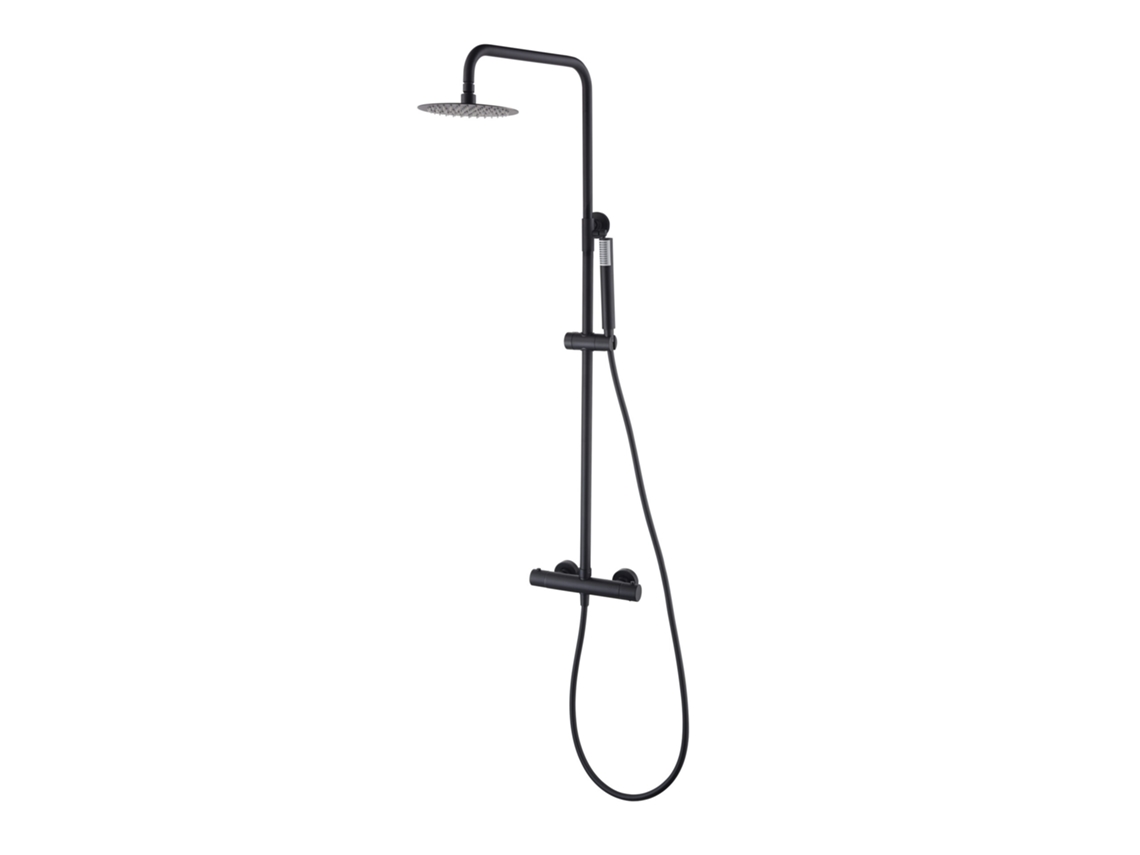 Coluna de Duche Extensível Pulverizador Termostático Extraplano Preto Mate MICE COLLECTION
