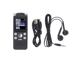 Gravador de Voz Mali digital com microfones duplos, LCD 0.8 polegadas, MP3, cancelamento de ruído, 8GB