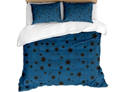 Capa de Edredom com Estrelas Pretas em Microfibra Fronha 240x260cm