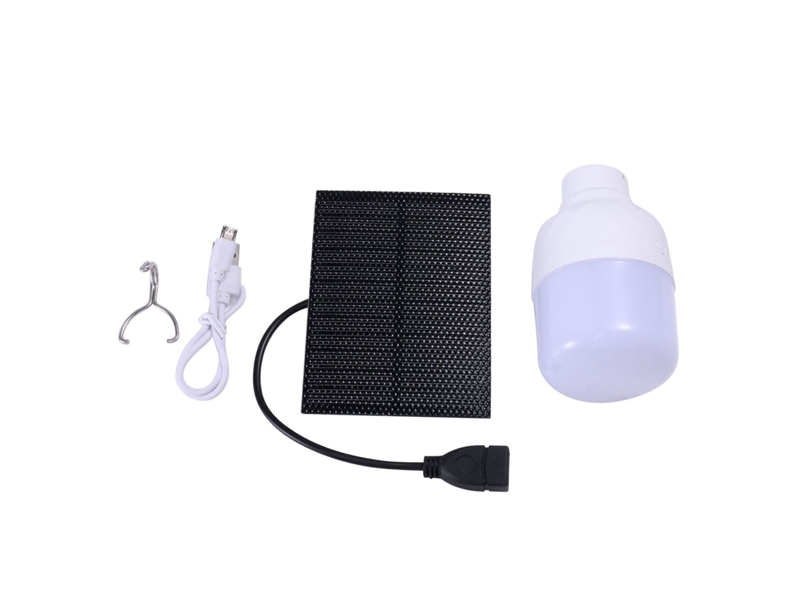 Kit de Luz Solar com Painel de Silício Monocristalino Led Recarregável Usb para Camping e Outdoor