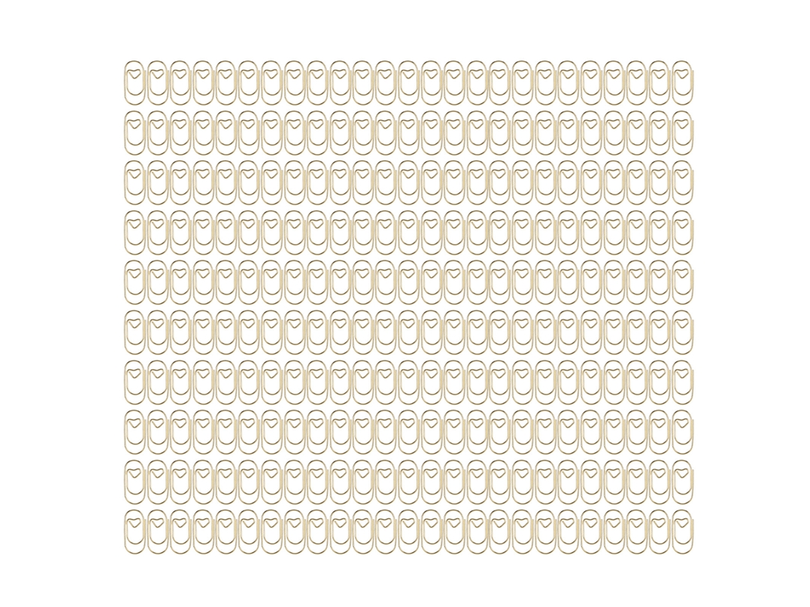 250 Clipes de Papel Bonitos em Forma de Coração Pequeno Cobertos de Plástico, Cor Ouro, para Lar, Escola e Escritório