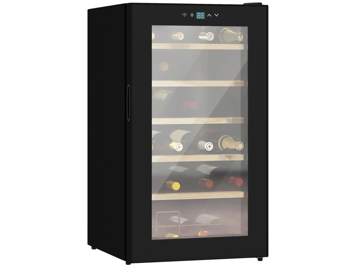 Adega De Vinho, Temperatura Ajustável, Capacidade Para 24 Garrafas, Preto