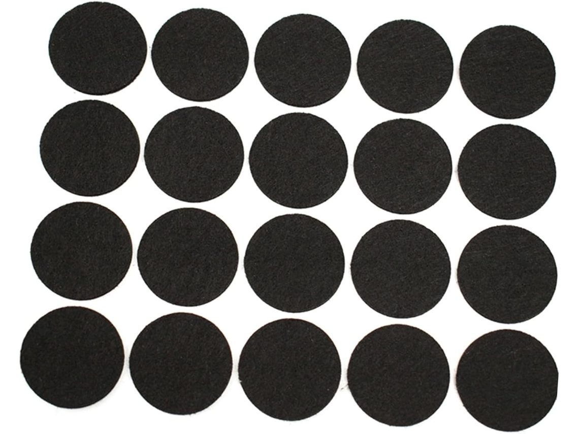 Protetores De Chão Holibanna, Almofadas De Poliéster Resistentes, 200 Unidades, Redondas, 2cm De Diâmetro, Feltro Preto