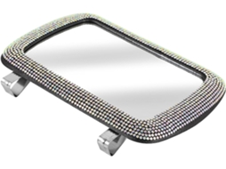 Quebra-sol Espelhado Preto Decorado Com Strass Em Abs Para Carro