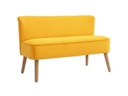 Sofá 2l Design Skandi Elegante Madeira Maciça Até150kg, 117x56,5x77cm, Amarelo