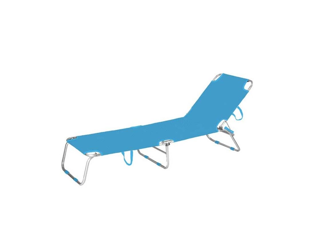 Espreguiçadeira Dobrável Alumínio Azul Praia e Piscina 187x58x24 cm 10460 Marbueno