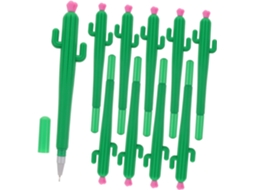 Conjunto De 10 Canetas Gel Decorativas Em Formato Cacto, Confortáveis