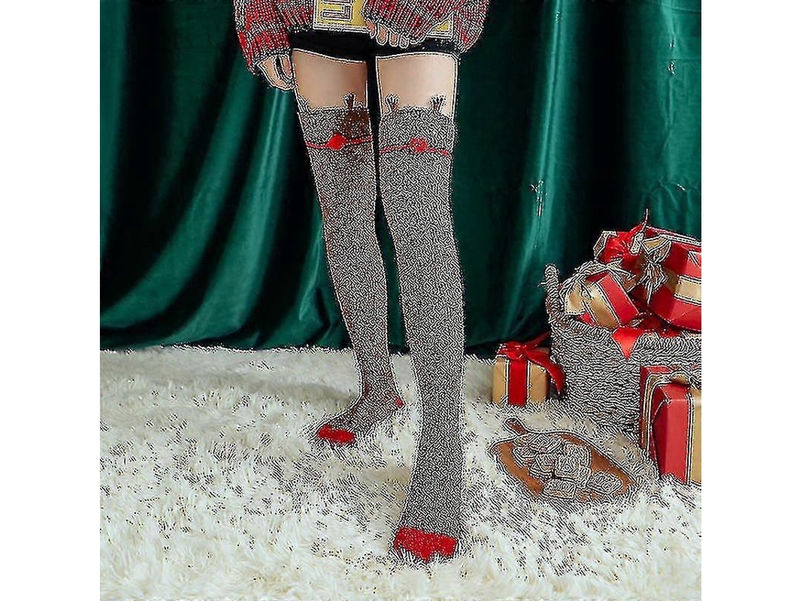 Meias De Lã Coral Macia Até O Joelho, Ideias Para O Inverno, Para Meninas E Mulheres. Meias Listradas Com Estampas De Animais Flufos E Desenhos Animados