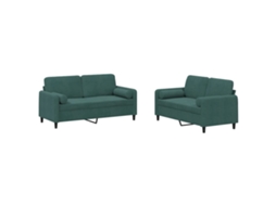 Sofa Set, Sofa Sets Vidaxl Verde Veludo (n/a)