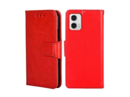 Capa De Couro Com Textura De Cristal Para Motorola Moto G73 5g