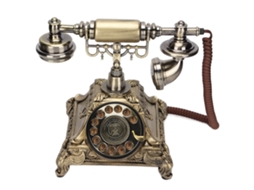 Telefone Retro com Discador Rotativo EOOCOO, vintage para linha fixa