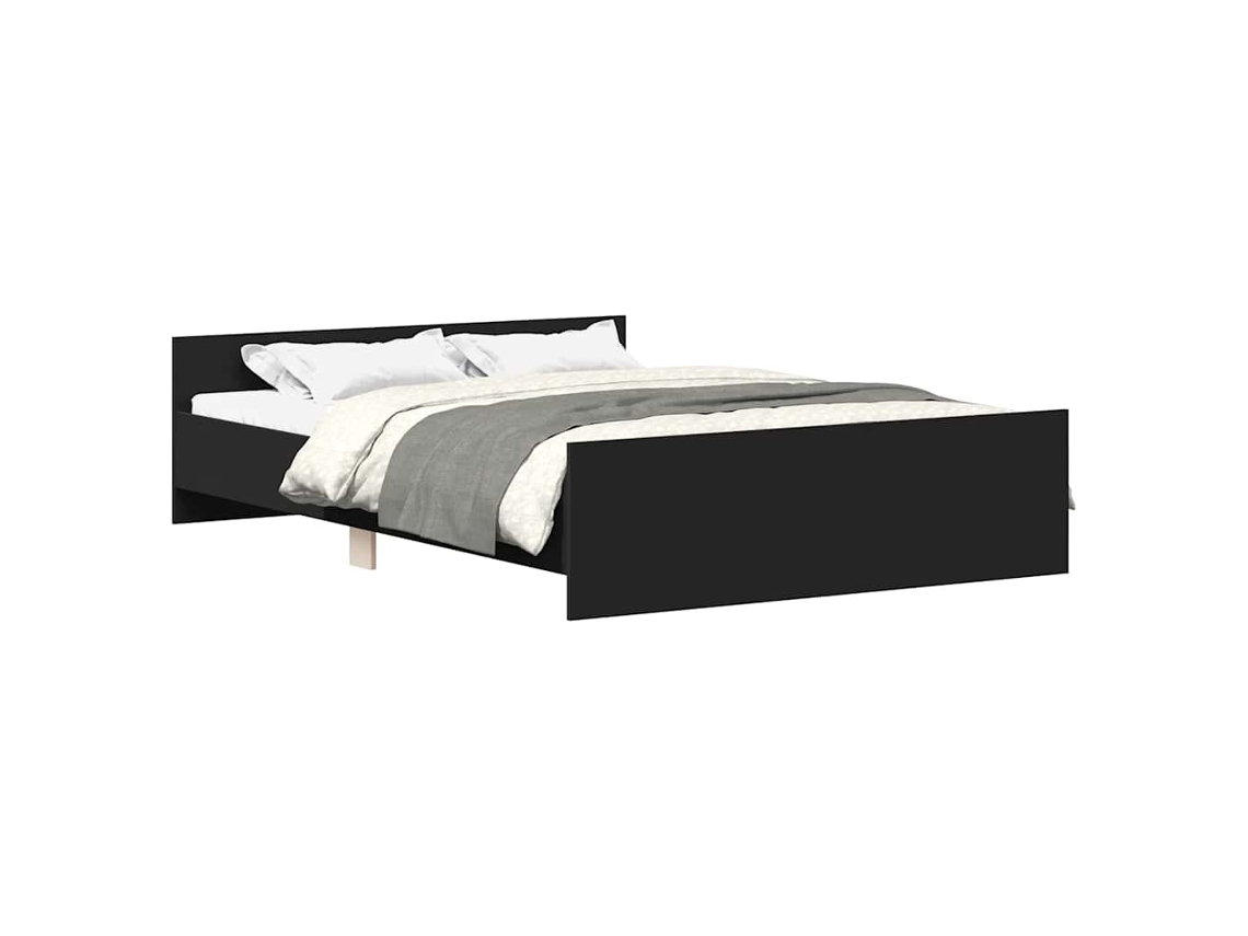 Bed Frame, Bed Frames Vidaxl Preto Madeira Processada (140 X 190 Cm)