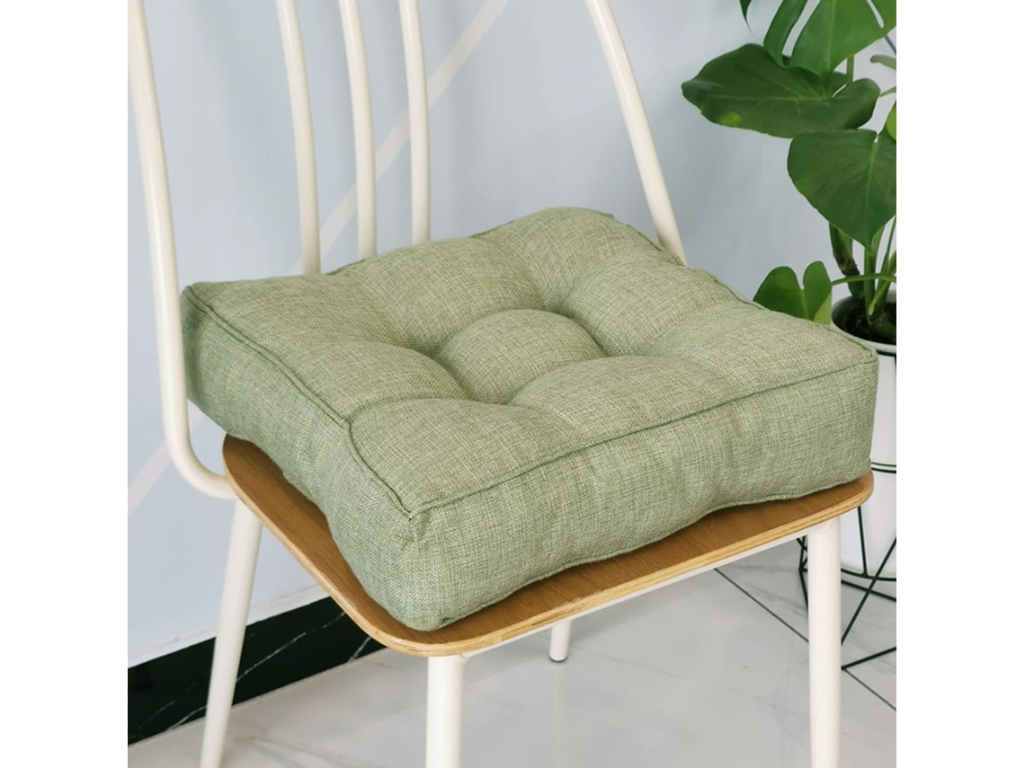 Conjunto De 2 Almofadas Quadradas Algodão Macio Com 9cm Espessura Para Cadeiras Jantar, Ideais Para Uso Interno E