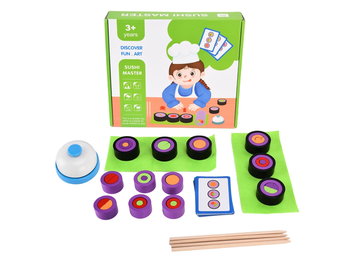 Mali blocos de Montar de Sushi em Madeira Brinquedo Educativo para Crianças Acima de 3 Anos