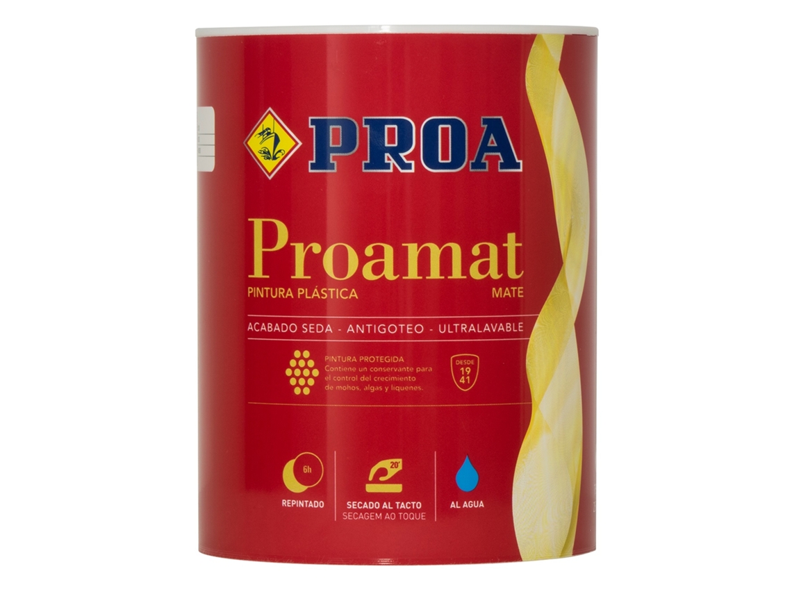Tinta Mate Interior Anti-Mofo Antiverdín Proamat Almendra 0,75L