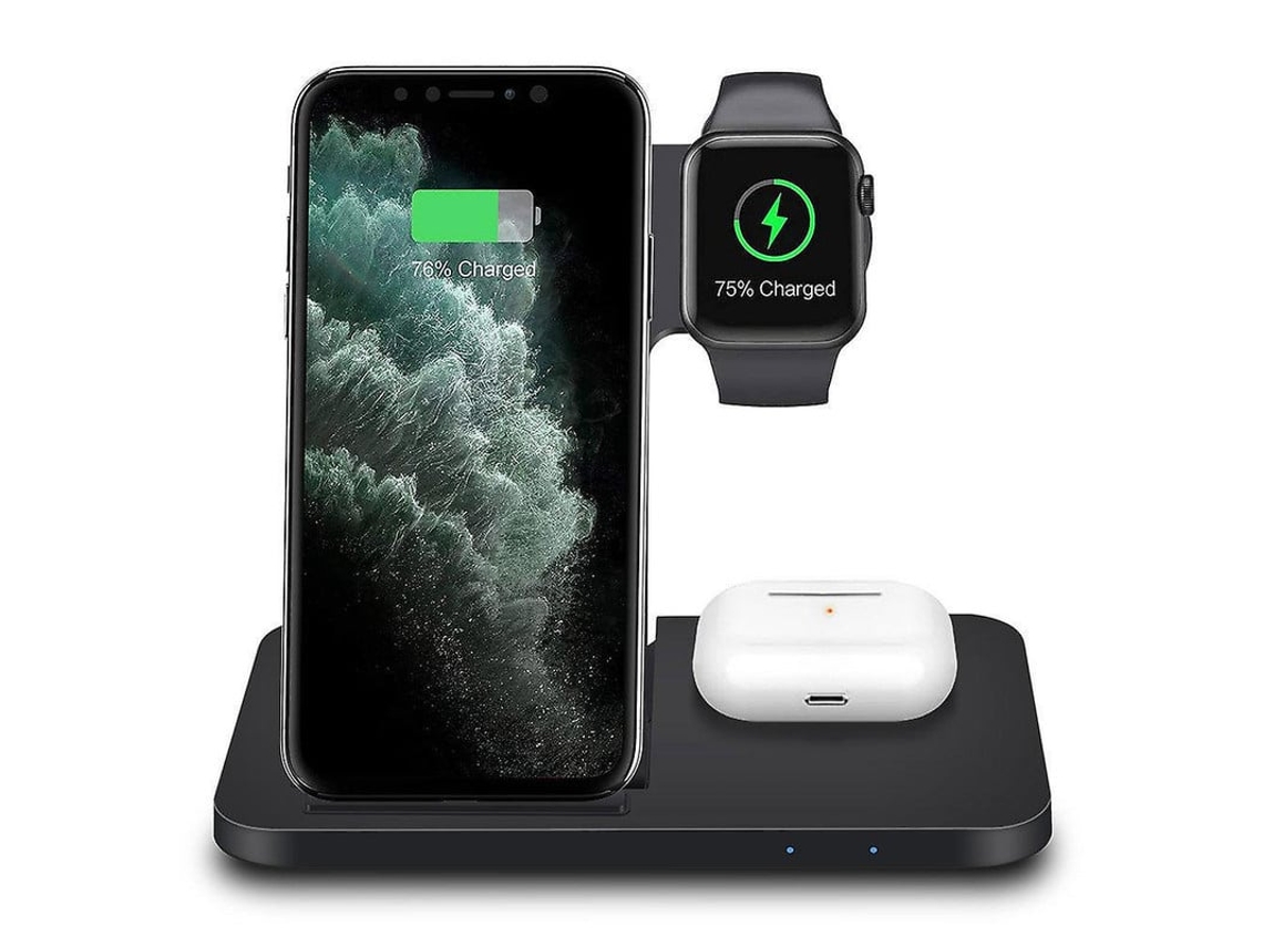 Estação de Carregamento Sem Rápido Certificação para Apple RADIODDITY Seda Preto