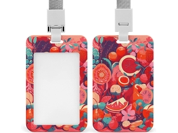 Porta Crachá Com Estampa de Comida Colorida, Personalizável, Prova D Água, Protetor de Identificação de Crachás