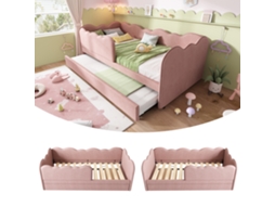 Cama Daybett 90x190cm Rosa Samt Com Berço Sem Colchão