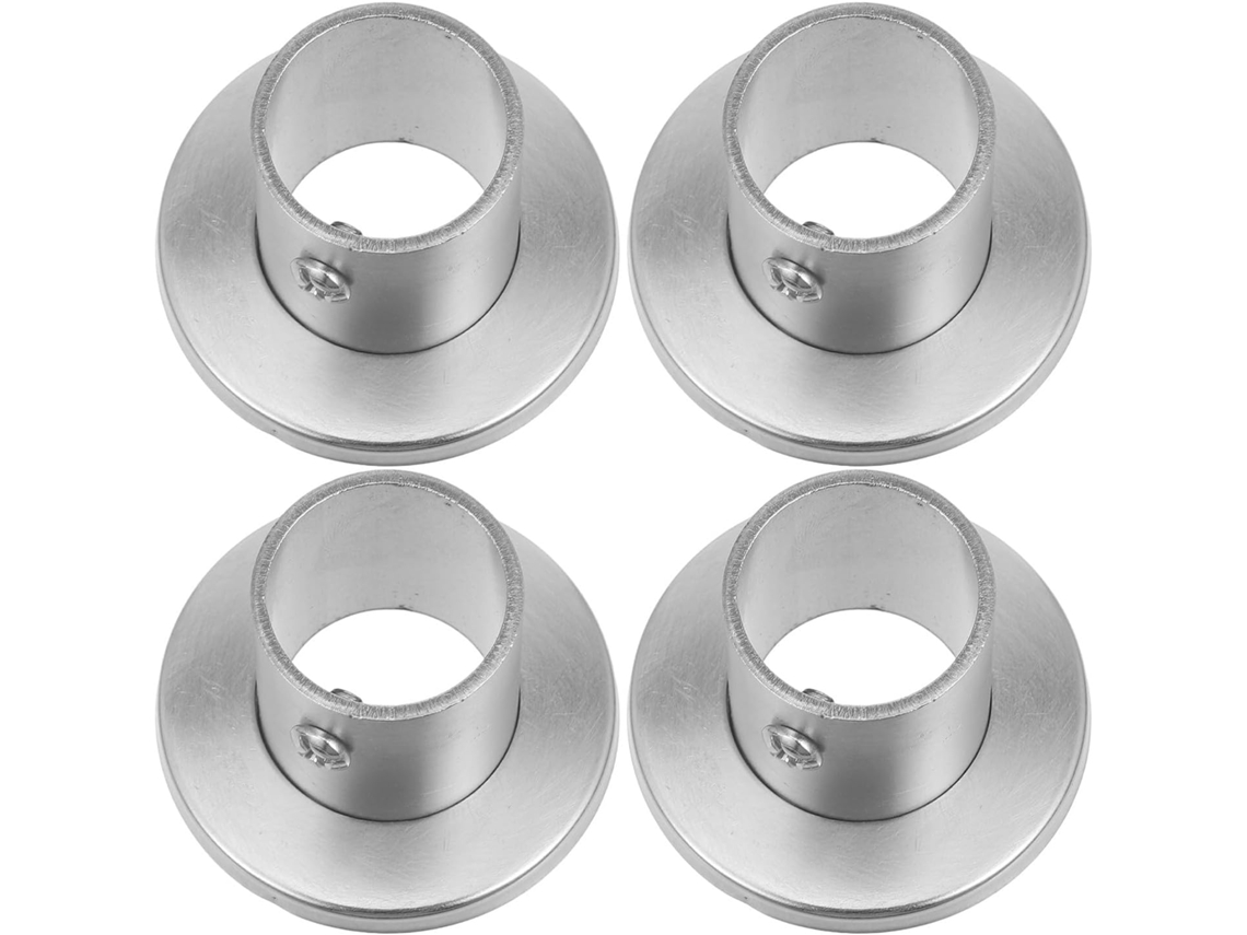 Jojofuny Conjunto De 4-suportes Aço Inoxidável Para Varão Cortina Chuveiro Com Tampas, Suportes Redondos Para Varão De
