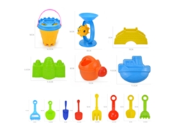 Kit De Brinquedos De Praia Para Crianças 25 Peças: Balde, Pá, Mofo E Ferramentas