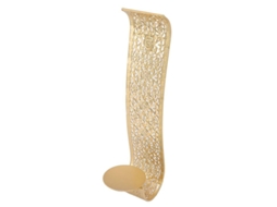 Portador De Velas De Parede Em Metal Dourado Entalhado Com Detalhes Finos Para Decoração De Quartos E Casa