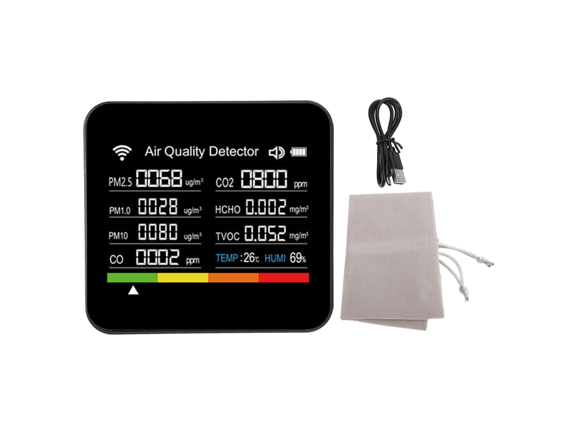 Primerox medidor Inteligente de Qualidade do Ar 14 em 1 Hcho Pm2.5 Voc Wifi Tuya App