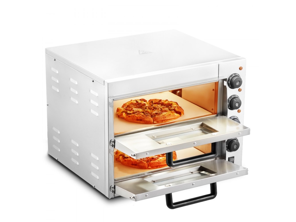 Forno Elétrico Inox Para Pizza 406mm Com Pedra, Controle De Temperatura Até 350 °c Tekmaquinas