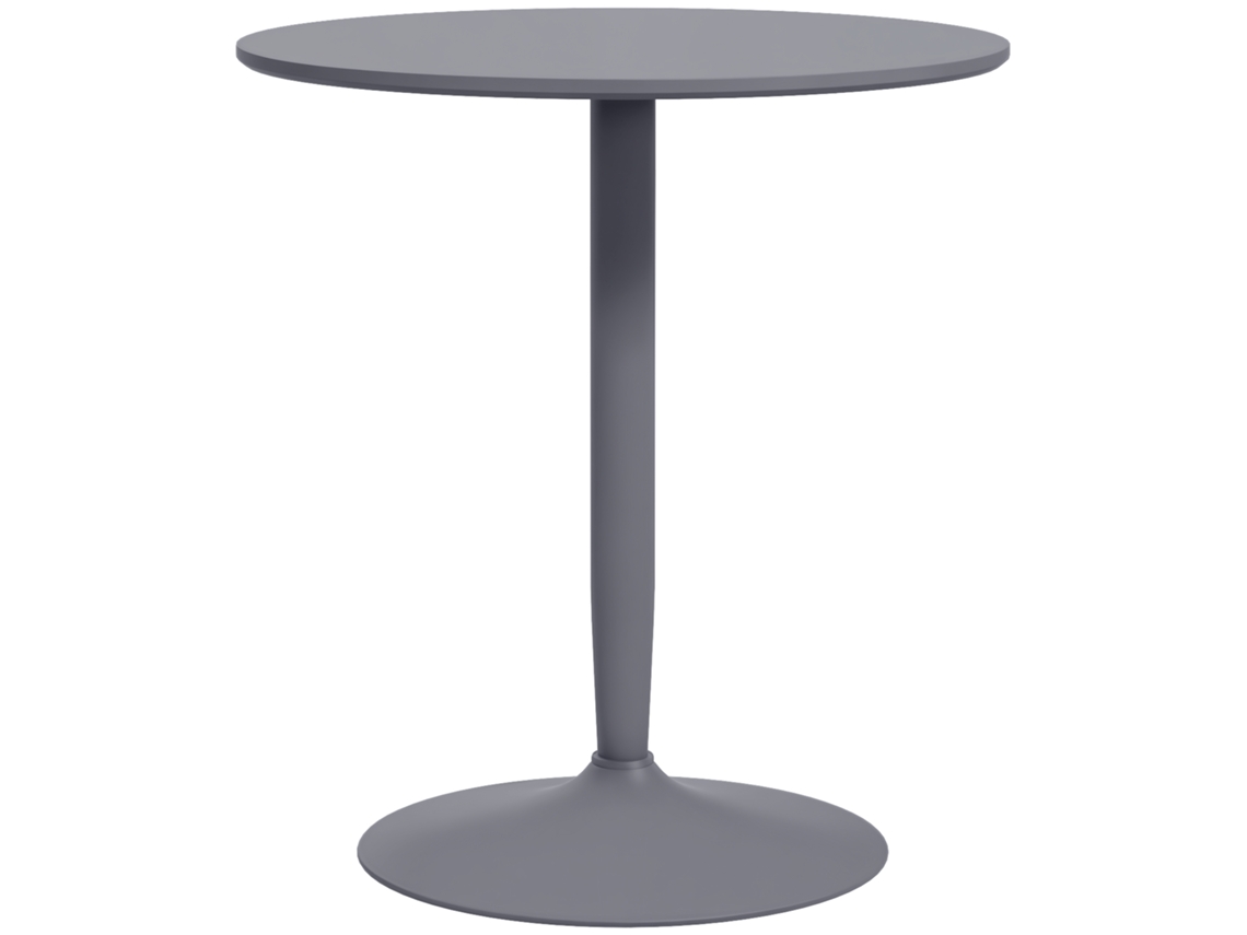 Mesa de Jantar para 2 Pessoas, Tampo Redondo, Base de Aço, Cinza, 70 X 70 X 75 Cm