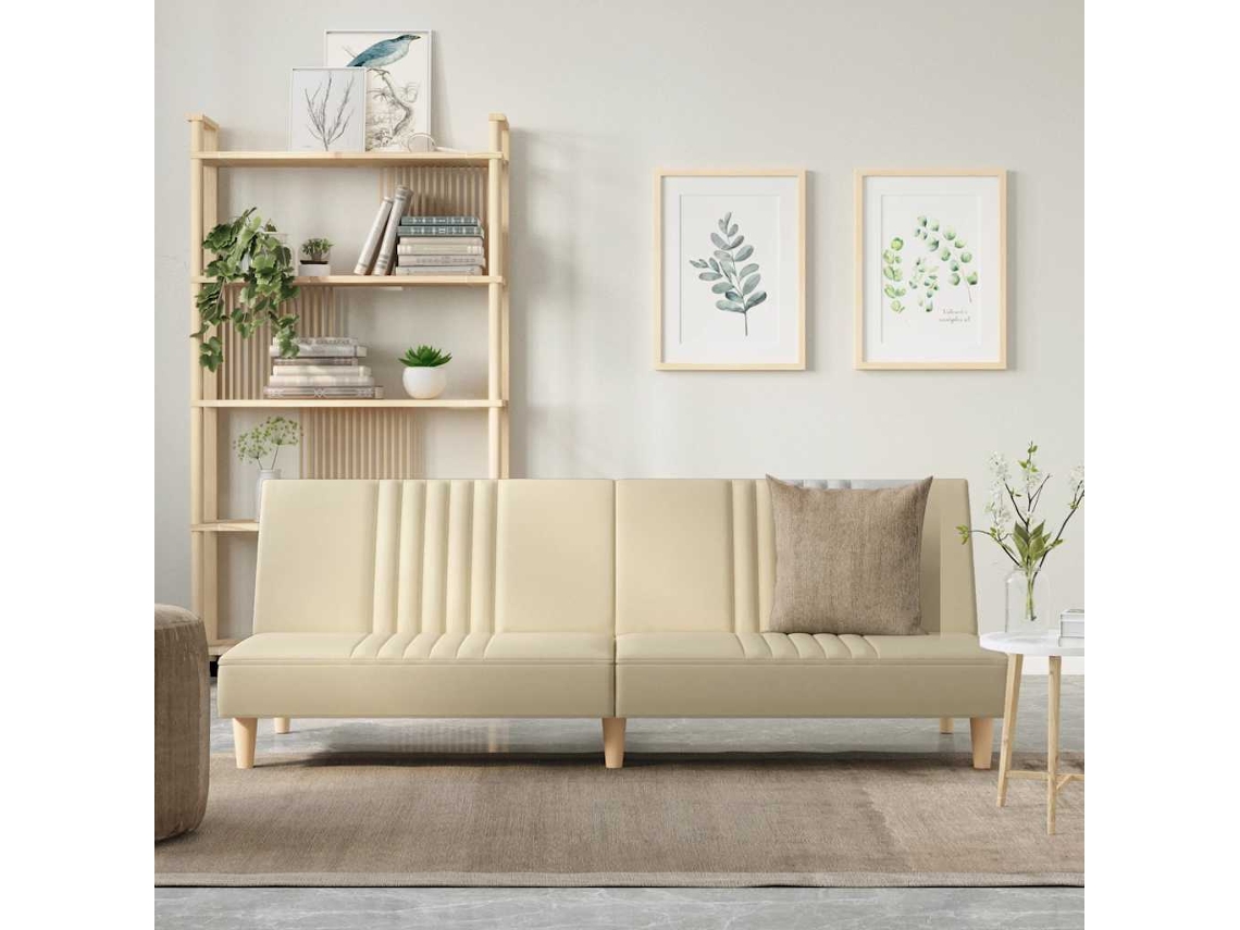 Vidaxl Sofá-cama Tecido Creme