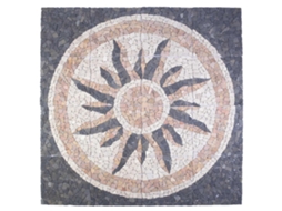 Vidaxl Mosaicos Com Padrão De Sol Multicolor 120 X 120 Cm Mármore
