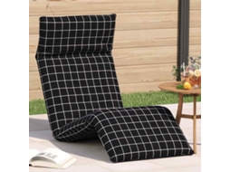 Vidaxl Espreguiçadeira Dobrável 175x54x8,5 Cm Xadrez Preto