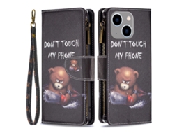 Capa Suportar Para Iphone 14 Plus Pele Sintética Anti-riscos