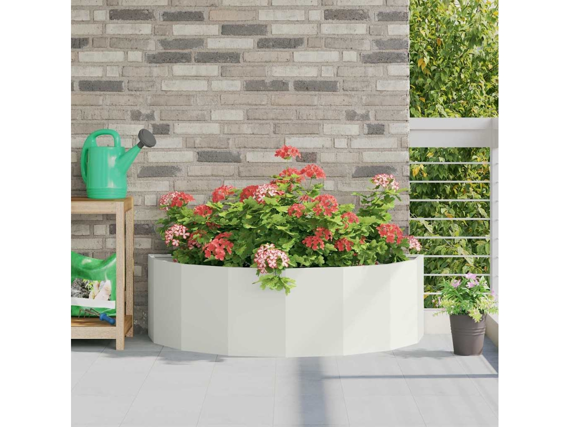 Vidaxl Floreira Branco 120 X 60 X 35 Cm Aço
