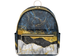 Mochila Tropicallife em Couro com Estampa de Mármore para Meninas Estampas Pe Impermeável