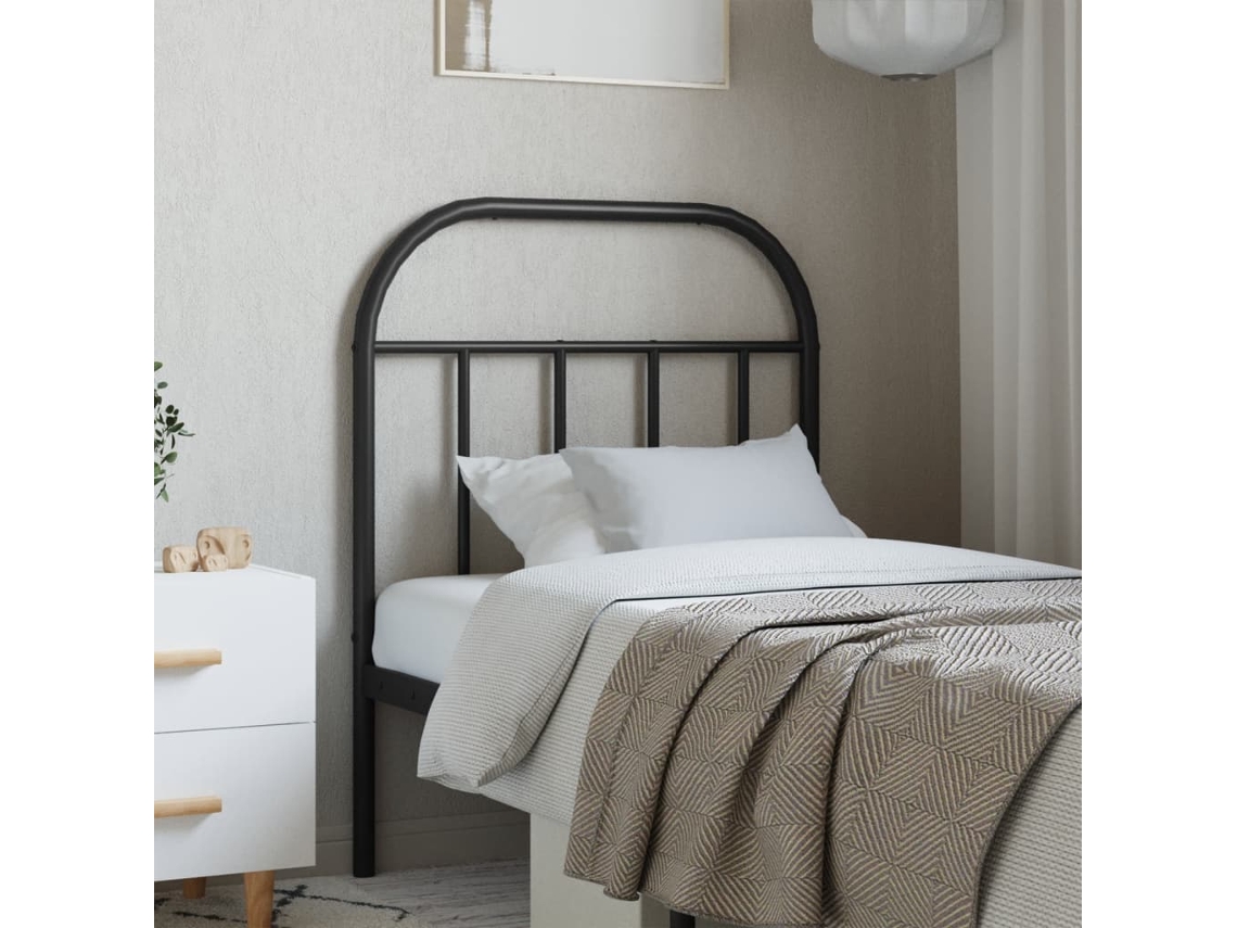 Vidaxl Cabeceira De Substituição 75 Cm Metal Preto