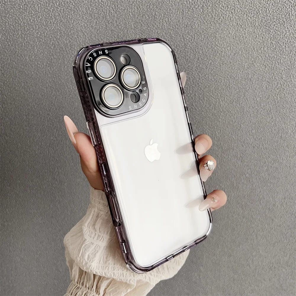 (iphone 15 Plus, Preto) Capa Transparente À Prova De Choque Para Iphone, Ideal Para Meninas.