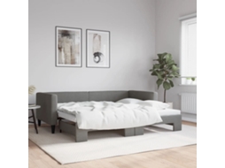 Cama De Solteiro | Camas Para Quarto | Sofá-cama Com Gavetão 90x200 Cm Tecido Cinzento-escuro