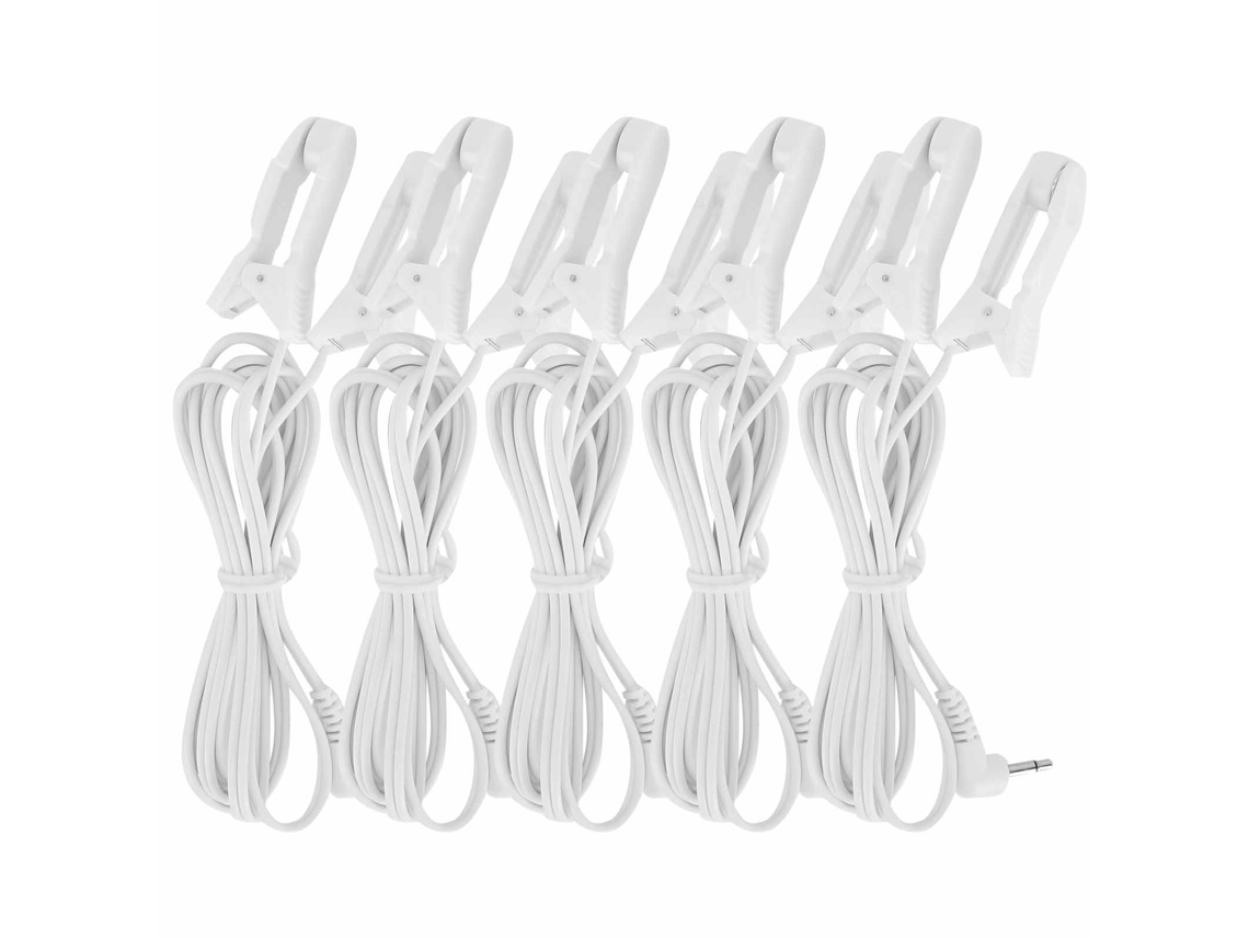 Conjunto De 5 Cabos Conexão Para Eletrodos Com Clipe Auricular 2, 5 Mm Massageador Tens Digital.