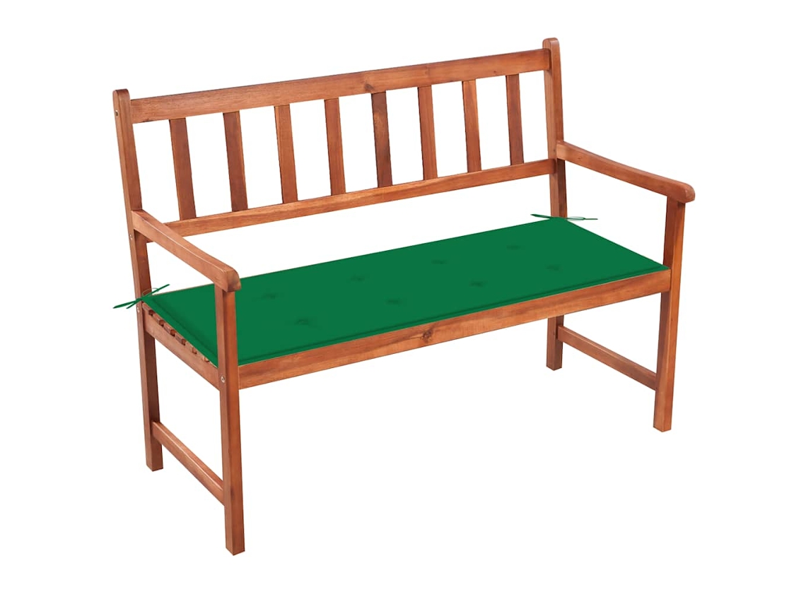 Vidaxl Banco De Jardim C/ Almofadão 120 Cm Madeira De Acácia Maciça