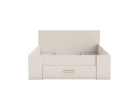 Cama adulta contemporânea branca fosca 140 x 190 cm demeyere