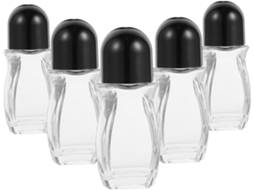 Conjunto De 5 Frascos De Vidro Transparente Recarregáveis Para Óleos Essenciais.