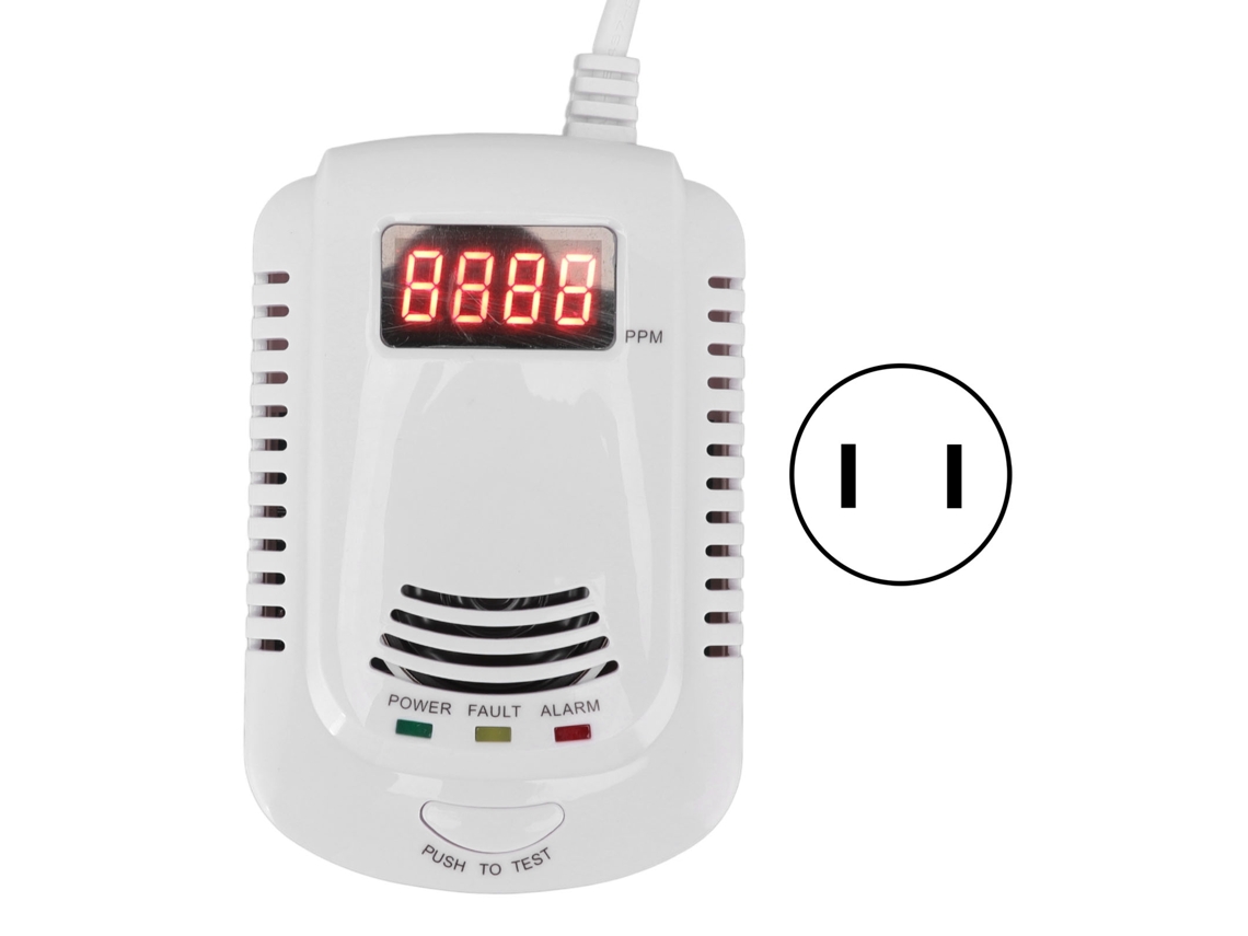 Detector de Gás Natural e Monóxido de Carbono com display led digital e alerta sonoro para casa | S/MARCA