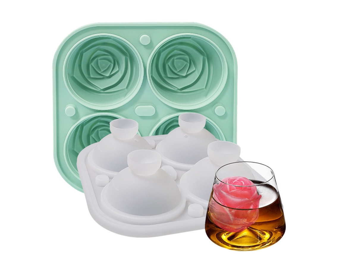 Máquina De Gelo Em Formato Rosa 3d Silicone